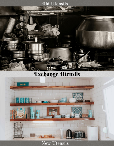 Old to new utensils exchange available at best price
